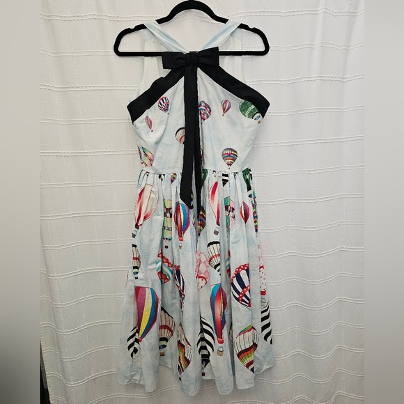 Unique Vintage Multicolor Hot Air Balloon Midi Dress - Picture 5 of 7